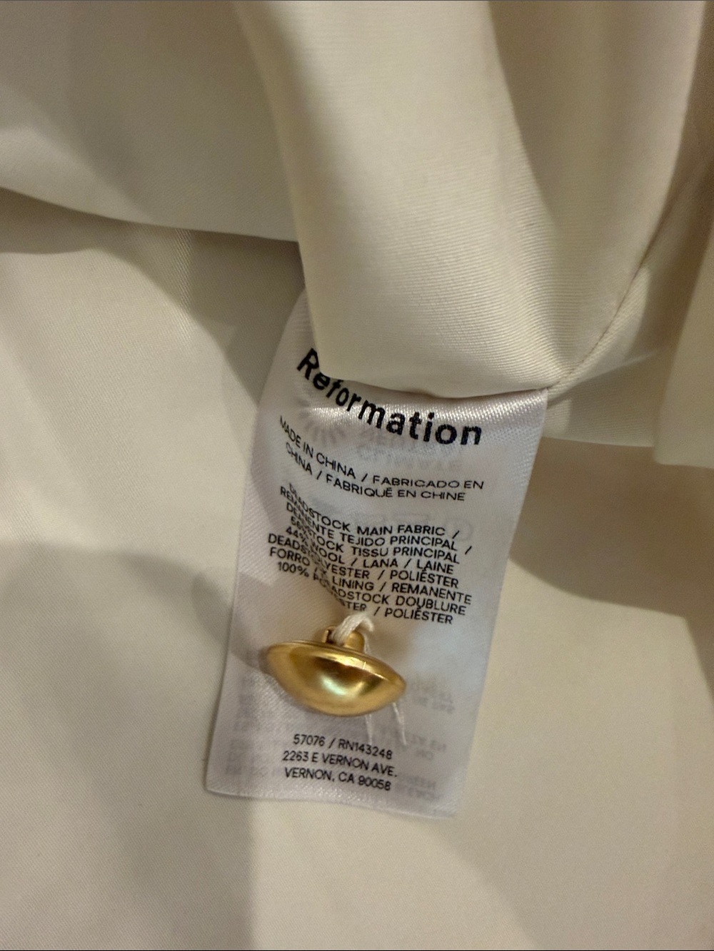Reformation Dale Cropped Jacket Cream Bouclé Button Jacket - Picture 10 of 12